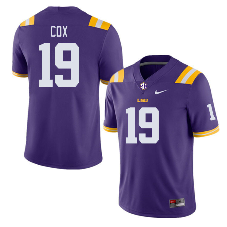 LSU Tigers #19 Jabril Cox College Football Jerseys Stitched Sale-Purple